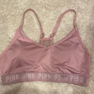 Pale pink PINK sports bra